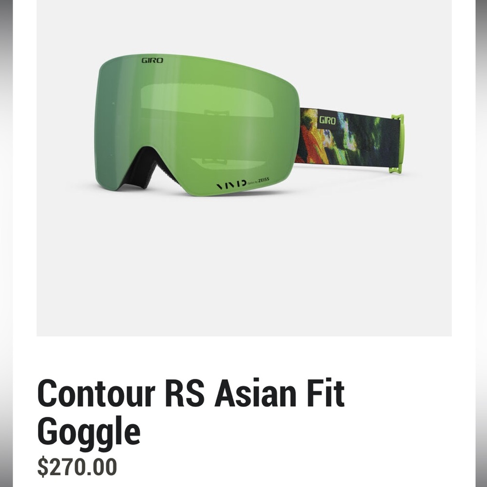 Giro Contour RS Asian Fit Snow Goggle Green